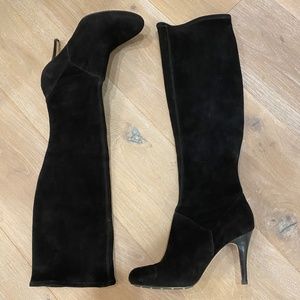 Knee High Black Suede Boot